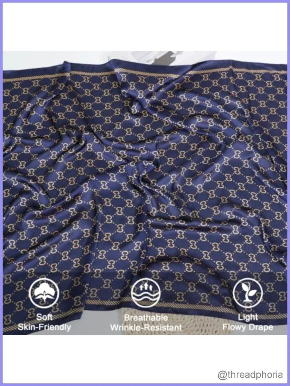 Silk-Feel Satin Scarf Oversized Shawl Wrap Silk Feeling Polyester